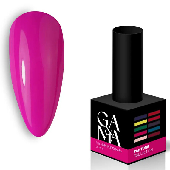 Гель-лак для ногтей GaMa Pantone №065 Fuchsia Fedora, фуксия, 10 мл, Цвет: Фуксия
