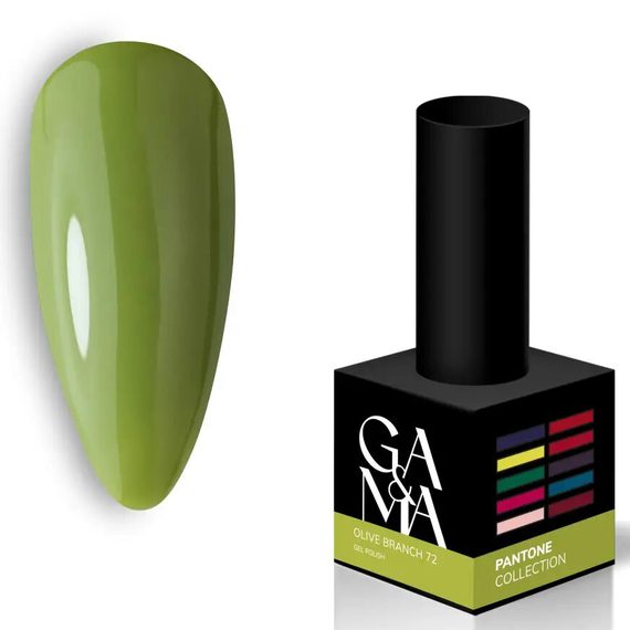 Гель-лак для ногтей GaMa Pantone №072 Olive, оливковый, 10 мл, Цвет: Оливковый