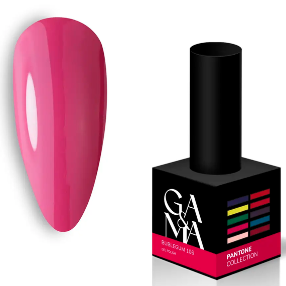 Гель-лак для ногтей GaMa Pantone №106 Bubblegum, баблгам, 10 мл, Цвет: Малиновый
