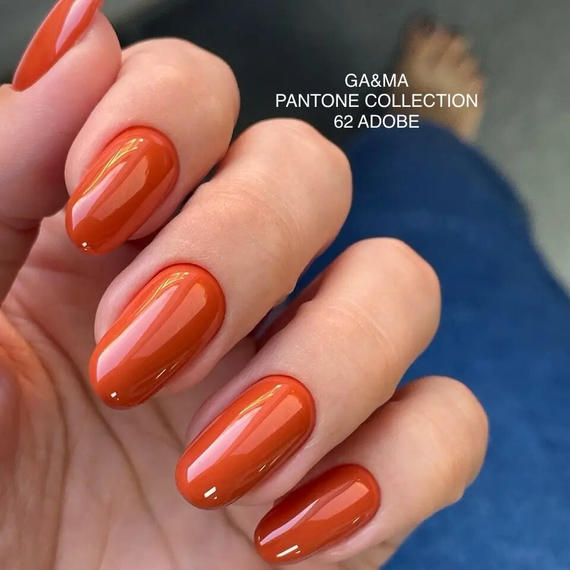 Гель-лак для нігтів GaMa Pantone №062 Adobe, цегляний, 10 мл, Колір: Помаранчевий, зображення 2
