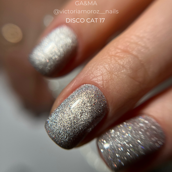 Гель-лак для ногтей GaMa Disco Cat №017, кошачий глаз, серебряный, 10 мл, изображение 3