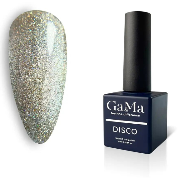 Гель-лак для нігтів GaMa Disco Cat №019, котяче око, шампань, 10 мл