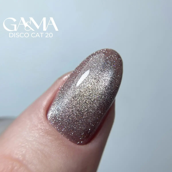 GaMa Disco Cat Gel Nail Polish No. 020, cat`s eye, beige, 10 ml, Color: Beige, 2 image
