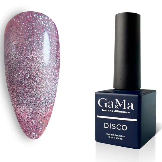 Гель-лак для ногтей GaMa Disco Cat №021, кошачий глаз, розовый, 10 мл, Цвет: Розовый