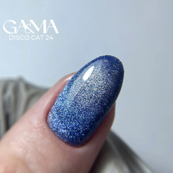 Гель-лак для нігтів GaMa Disco Cat №024, котяче око, синій, 10 мл, Колір: Синій, зображення 2