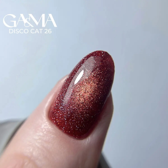 Гель-лак для ногтей GaMa Disco Cat №026, кошачий глаз, красный, 10 мл, Цвет: Красный, изображение 2