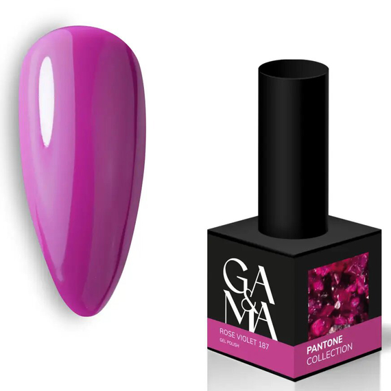 Гель-лак для ногтей GaMa Pantone №187 Rose Violet, розово-фиолетовый, 10 мл, Цвет: Фиолетовый