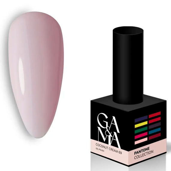 Гель-лак для нігтів GaMa Pantone №069 Coconut Cream, блідо-рожевий, 10 мл, Колір: Рожевий