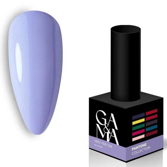 Гель-лак для ногтей GaMa Pantone №104 Very Peri, васильковый, 10 мл, Цвет: Голубой