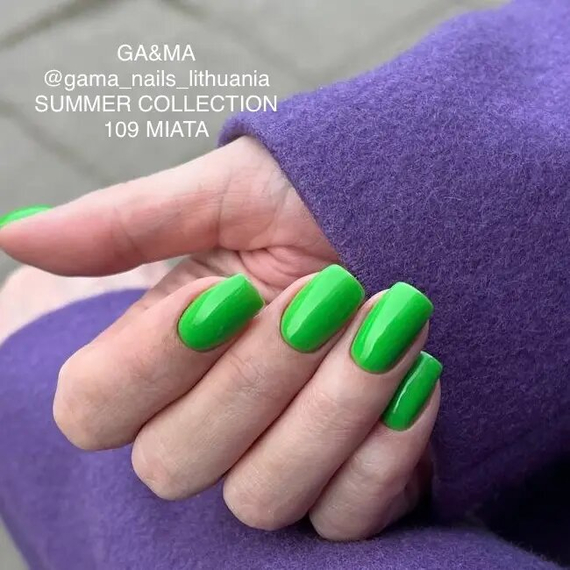 Гель-лак для ногтей GaMa Summer collection №109 Miata, мята, 10 мл, Цвет: Зеленый, изображение 2