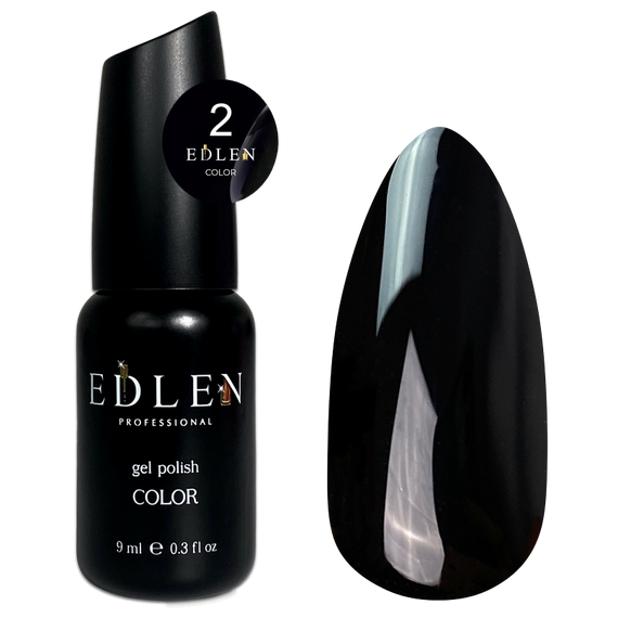 Гель-лак Edlen Color №002 черный, 9 мл, Цвет: Черный