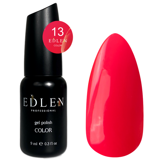 Гель-лак Edlen Color №013 коралово-рожевий, 9 мл, Колір: Кораловий