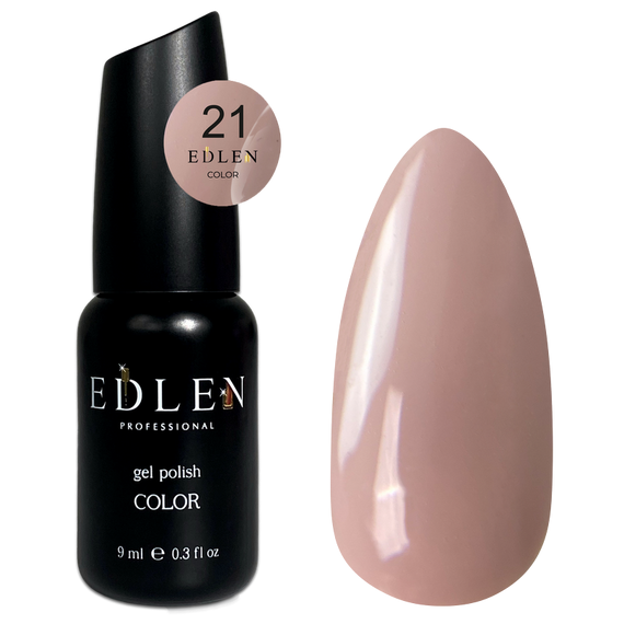 Гель-лак Edlen Color №021 бисквит, 9 мл, Цвет: Бежевый