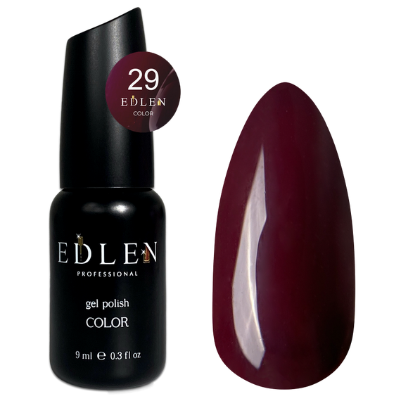 Гель-лак Edlen Color №029 сливовый, 9 мл, Цвет: Фиолетовый