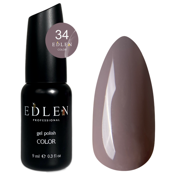 Гель-лак Edlen Color №034 теплый серый, 9 мл, Цвет: Серый