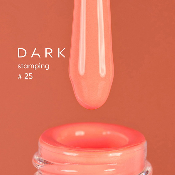 Лак для стемпінгу DARK №25 неоновий персиковий, з липким шаром, 10 мл, Колір: Персиковий