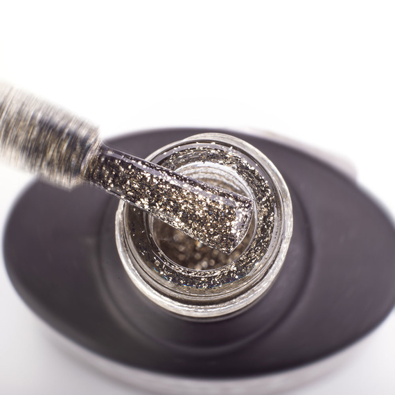 Gel polish Komilfo DeLuxe Series No. G011 white gold with sparkles, 8 ml, Color: Gold, Volume: 8 ml, 2 image