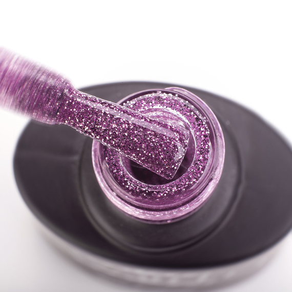 Гель-лак Komilfo DeLuxe Series №G017 розово-сиреневый с блестками, 8 мл, Цвет: Сиреневый, Обьем: 8 мл, изображение 2