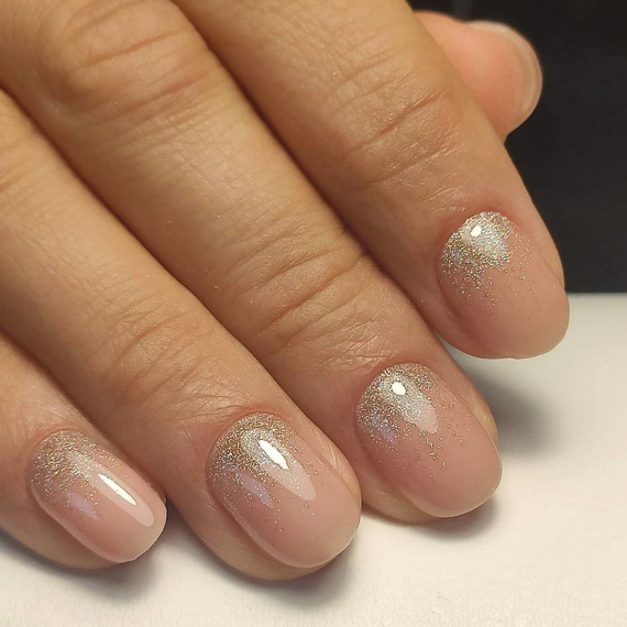 Гель-лак Komilfo DeLuxe Series №G025 бежевий з голографічними блискітками, 8 мл, Колір: Бежевий, Об`єм: 8 мл, зображення 5