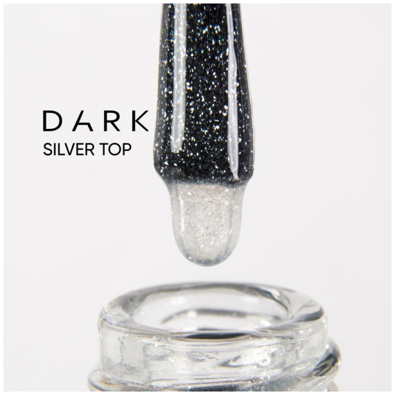 Топ DARK Silver top, прозрачный с серебристым шиммером, 10 мл, изображение 2