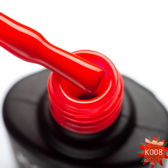 Гель-лак Komilfo Kaleidoscopic collection K008 яркий красный неоновый, 8 мл, изображение 2