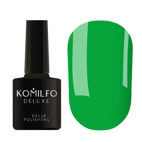 Гель-лак Komilfo Kaleidoscopic collection K017 зелений неоновий, 8 мл