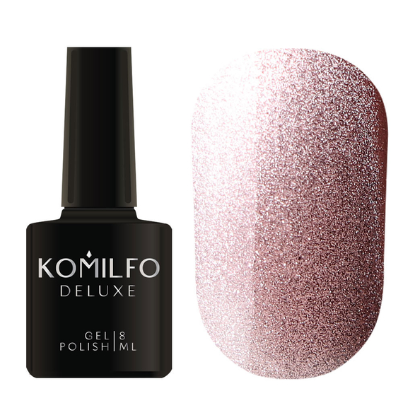 Гель-лак Komilfo 9D Cat's eye Nude №01 кошачий глаз, бежевый, 8 мл, Цвет: Бежевый