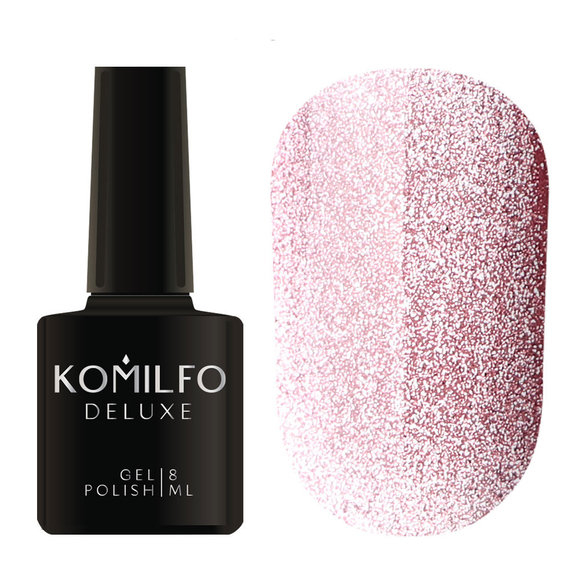 Гель-лак Komilfo 9D Cat’s eye Nude №02 котяче око, рожевий, 8 мл, Колір: Рожевий