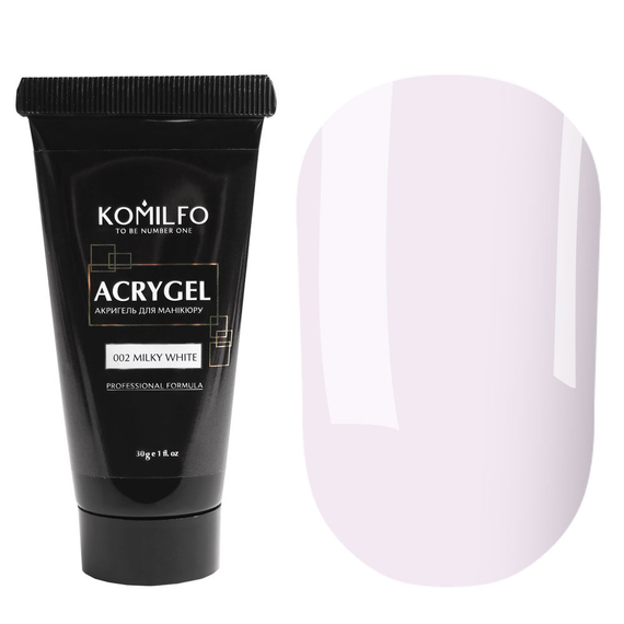 Acrylic gel Acryl Gel Komilfo No. 002 Milky White, milky white, 30 g