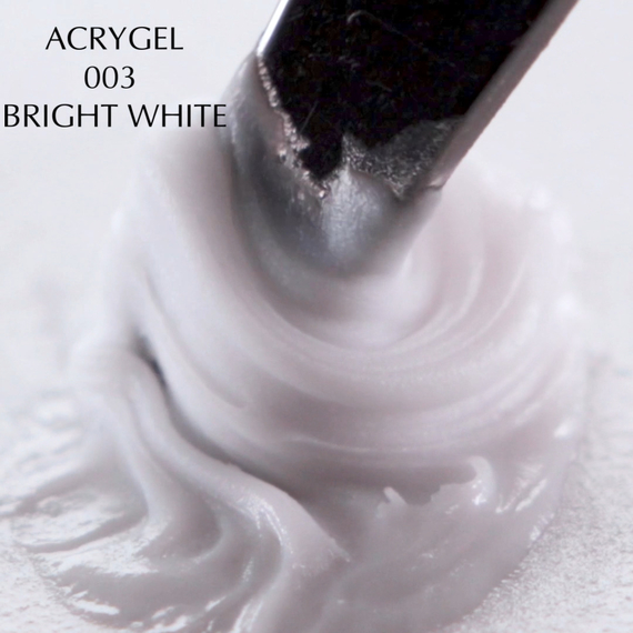Акрил-гель Acryl Gel Komilfo №003 Bright White, яскро-білий, 30 г, зображення 2