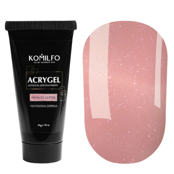 Акрил-гель Acryl Gel Komilfo №007 Gliter, чудесный глитер, 30 г