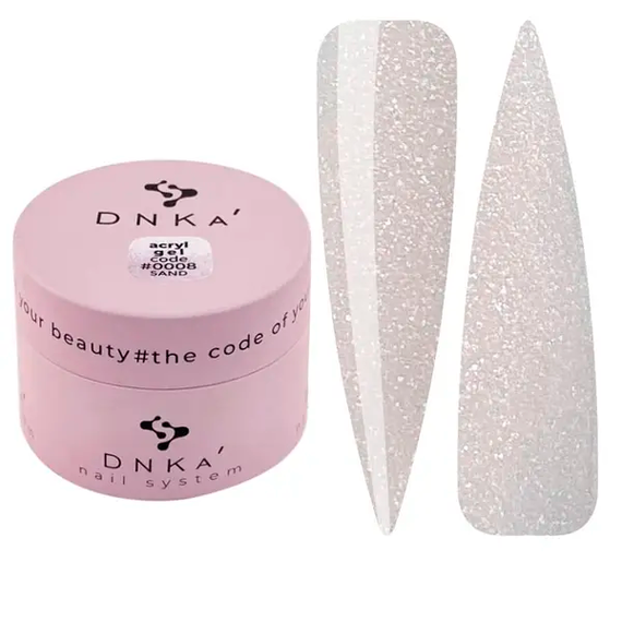 Акрил-гель DNKA Acryl Gel №008 Sand бежевый с шиммером, 30 мл, Цвет: Бежевый