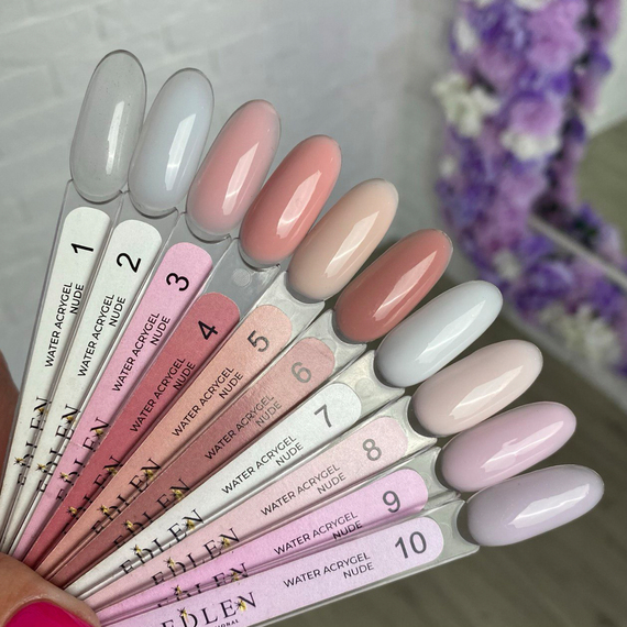 Жидкий акрил-гель Edlen Water Acrygel Nude №01 с кистью, 9 мл, Цвет: Прозрачный, изображение 2