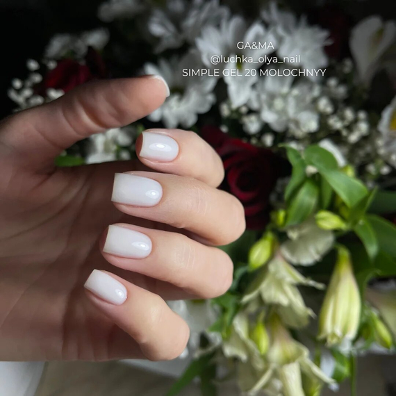 Гель GaMa Simple gel №20, молочный, 30 мл, Цвет: Молочный, изображение 6