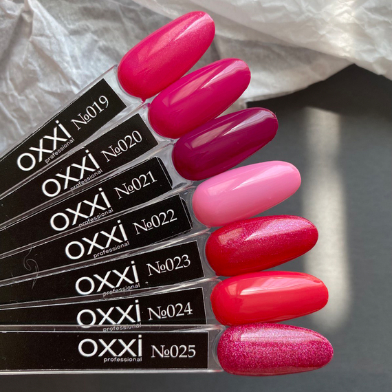 Гель-лак Oxxi №025, красно-малиновый с микроблеском, 10 мл, изображение 2