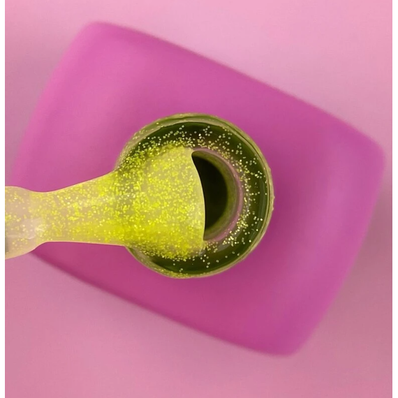 Топ для нігтів Luna Top Matte Sand Yellow, матовий з жовтою крихтою, без липкого шару, 13 мл, зображення 3