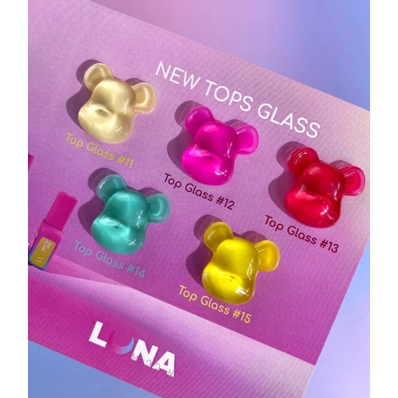 Топ для ногтей Luna Top Glass №12, малиновый, 13 мл, изображение 2