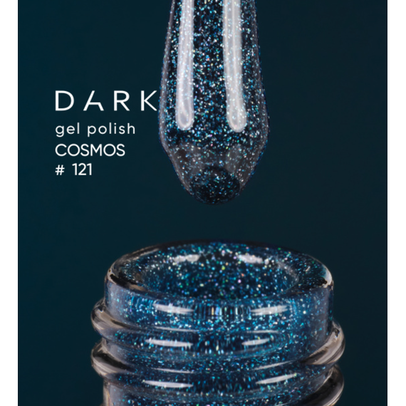 Гель-лак DARK Cosmos №121, бирюзово-синий, 10 мл