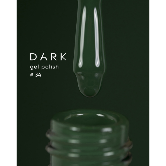 Гель-лак DARK №034, насичений темно-зелений, 6 мл