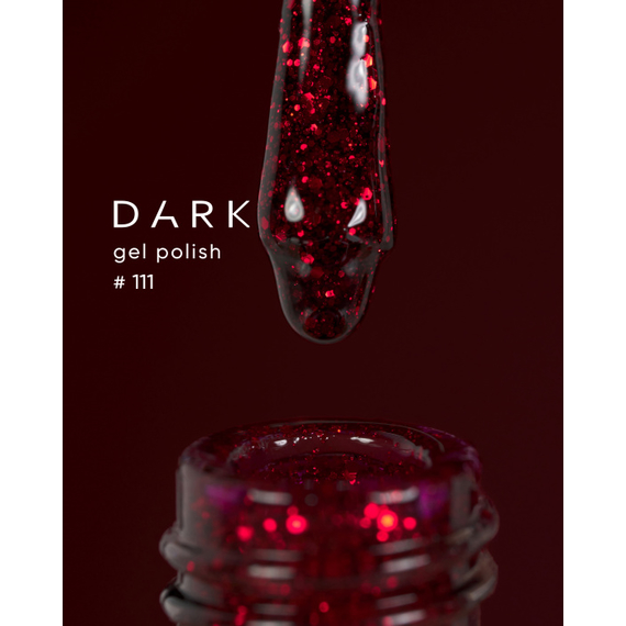 Гель-лак DARK №111, красный с блестками, 6 мл