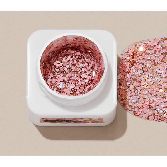 Гель для дизайна HEYLOVE Coin gel Gold Pink, розовый, 5 г