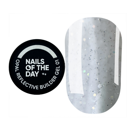 Светоотражающий гель NAILSOFTHEDAY OPAL Reflective builder gel №01, молочный, 15 мл