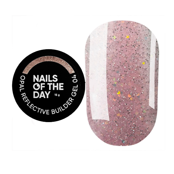 Светоотражающий гель NAILSOFTHEDAY OPAL Reflective builder gel №04 холодный нюд, 15 мл
