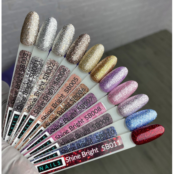 Гель-лак Kira Nails Shine Bright №01 срібло з блискітками, 6 мл, зображення 3