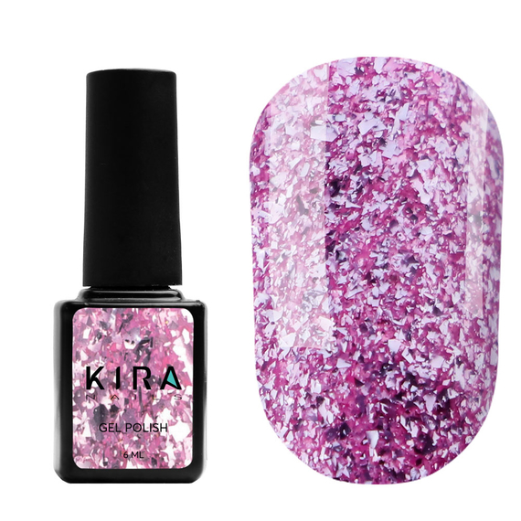 Гель-лак Kira Nails Shine Bright №08 розовый с блестками, 6 мл, изображение 2