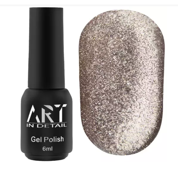 Гель-лак для нігтів ART Night Cat №02, котяче око, срібний, 6 мл