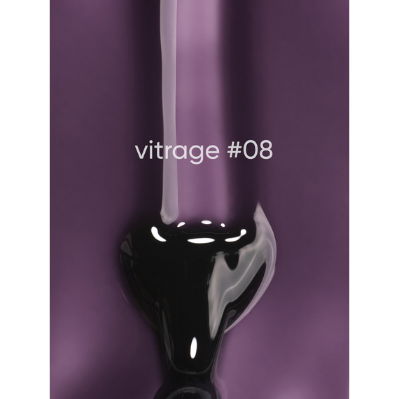 Stained-glass gel polish DARK Vitrage No. 008, dark purple, 6 ml