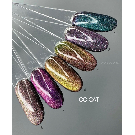 Гель-лак котяче око світловідбиваюючий SAGA Chameleon №06, 8 мл, зображення 2