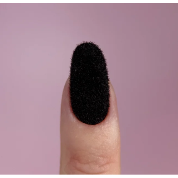 Бархатная пудра для ногтей EASY Fluffy Black, черная, изображение 2