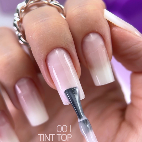 Закріплювач Komilfo Tint Top №001, рожево-молочний, 8 мл, зображення 3